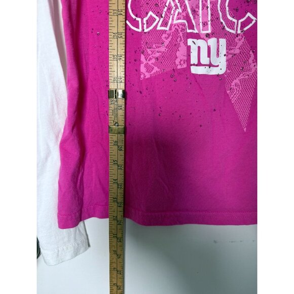 Reebok Womens Cotton Pink & White New York Giants LS Shirt Size L Breast Cancer - Picture 6 of 8